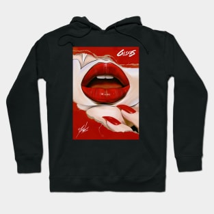 Yeb1 Art Red Lips Chicano Art California Style Hoodie